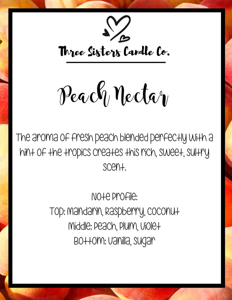 Peach Nectar Soy Candle - Candle Gift - Wedding Favors - Scented Candle