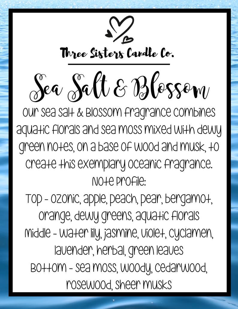 Sea Salt Soy Candle - Spring Candle - Wedding Favors - Scented Candle