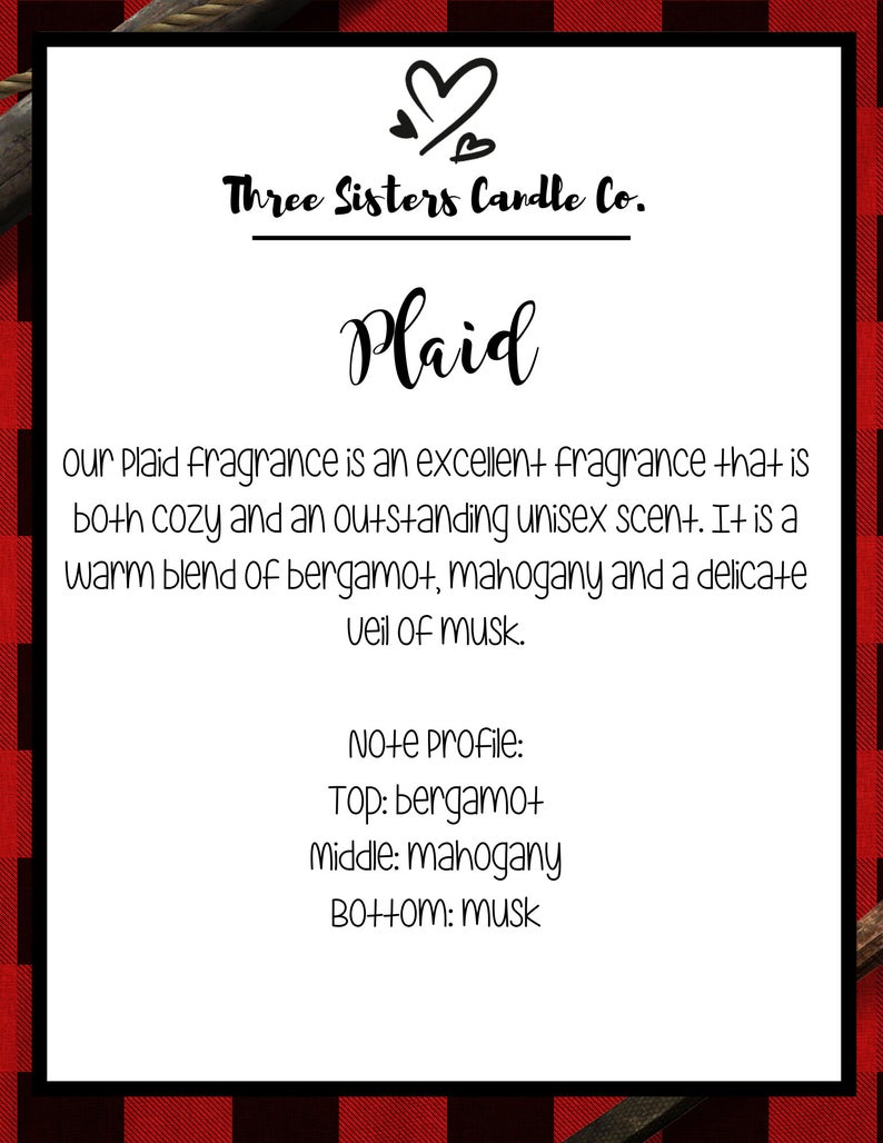 Plaid Soy Candle - Candle Gift - Scented Candle - Farmhouse Decor