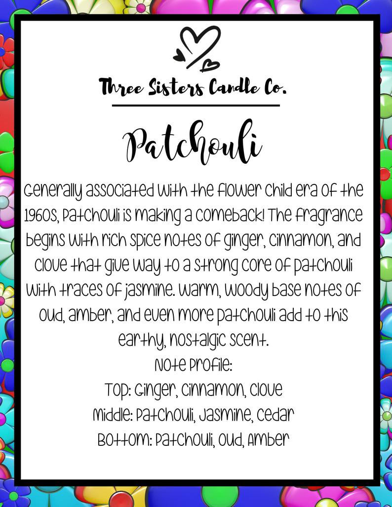 Patchouli Soy Candle - Candle Gift - Wedding Favors - Scented Candle