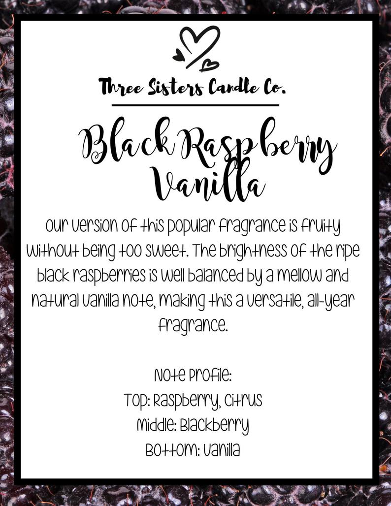 Black Raspberry Vanilla Soy Candle - Candle Gift - Scented Candle - Farmhouse Decor