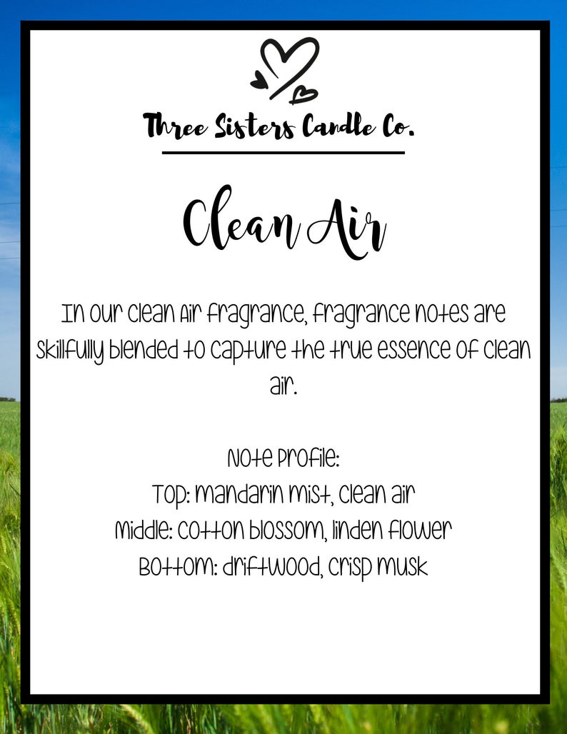 Clean Air Soy Candle - Candle Gift - Scented Candle - Farmhouse Decor