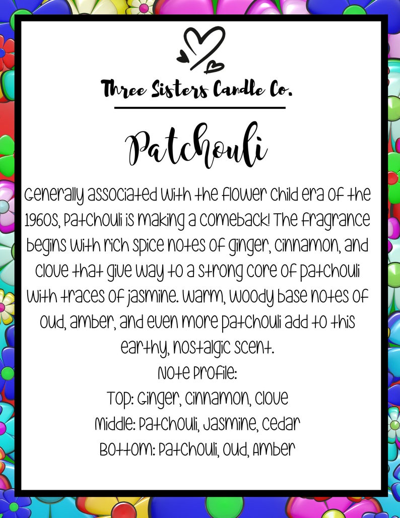 Patchouli Soy Candle - Candle Gift - Scented Candle - Farmhouse Decor