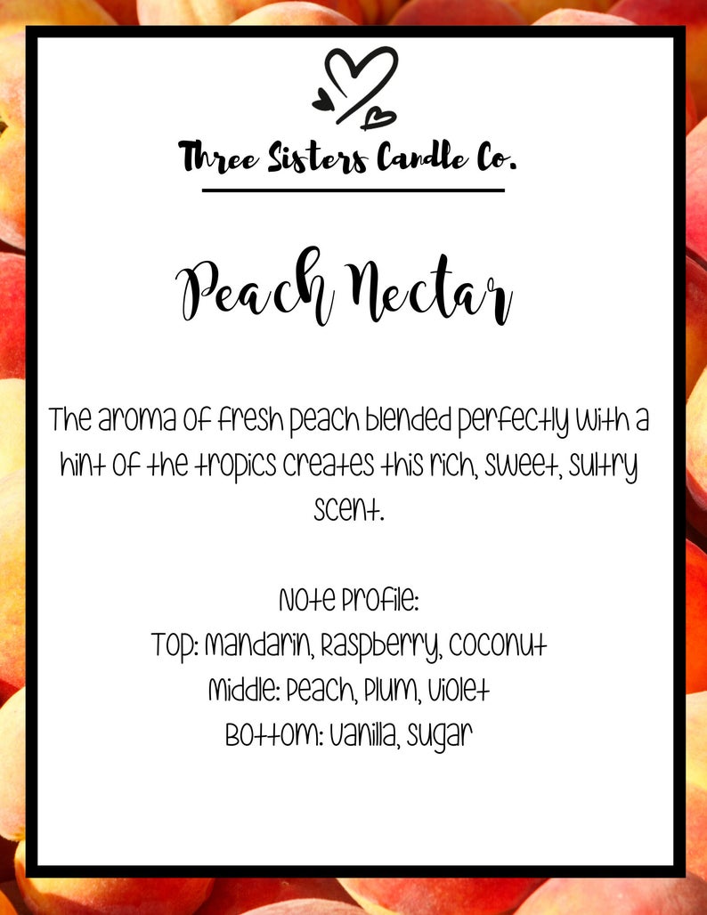Peach Nectar Soy Candle - Candle Gift - Scented Candle - Farmhouse Decor