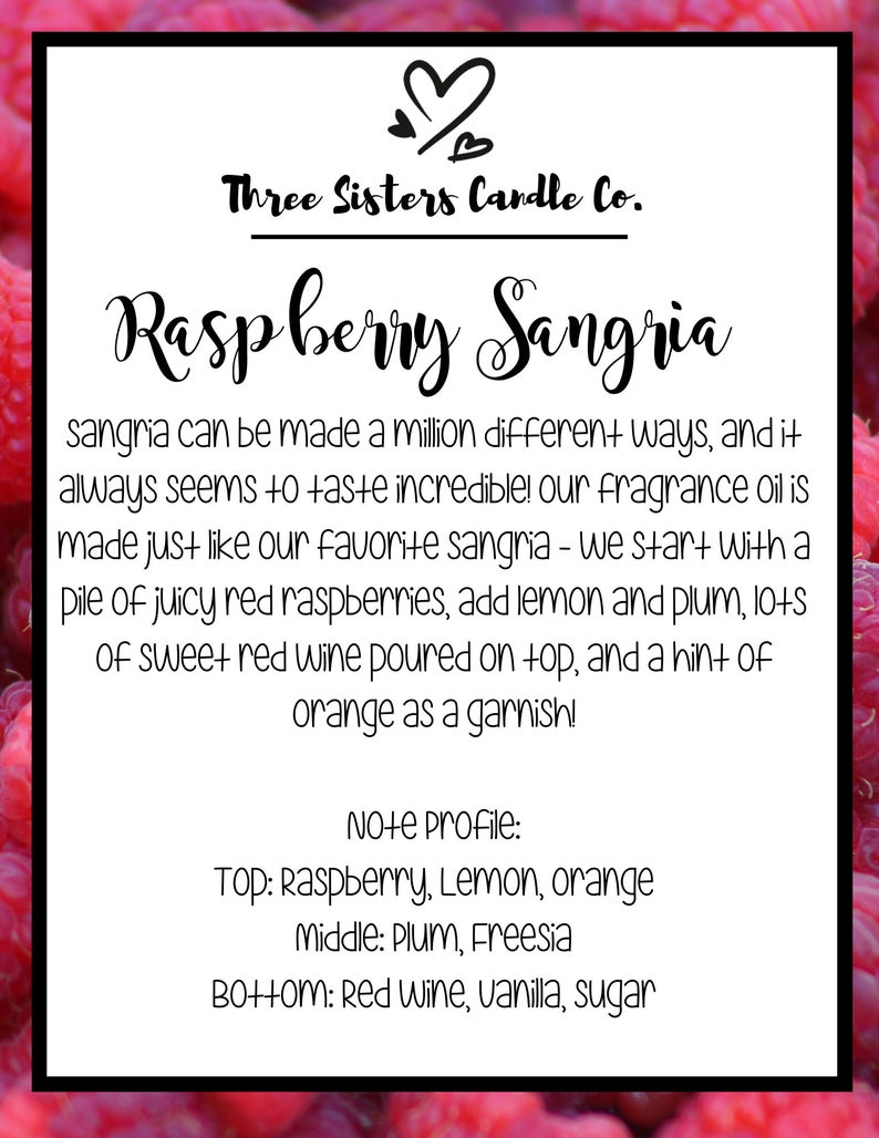 Raspberry Sangria Soy Candle - Spring Candle - Scented Candle - Farmhouse Decor