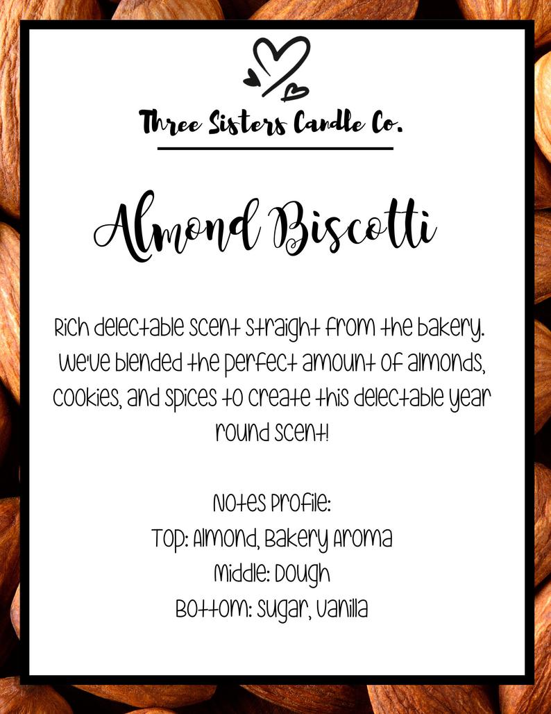 Almond Biscotti Soy Candle - Candle Gift - Scented Candle - Farmhouse Decor