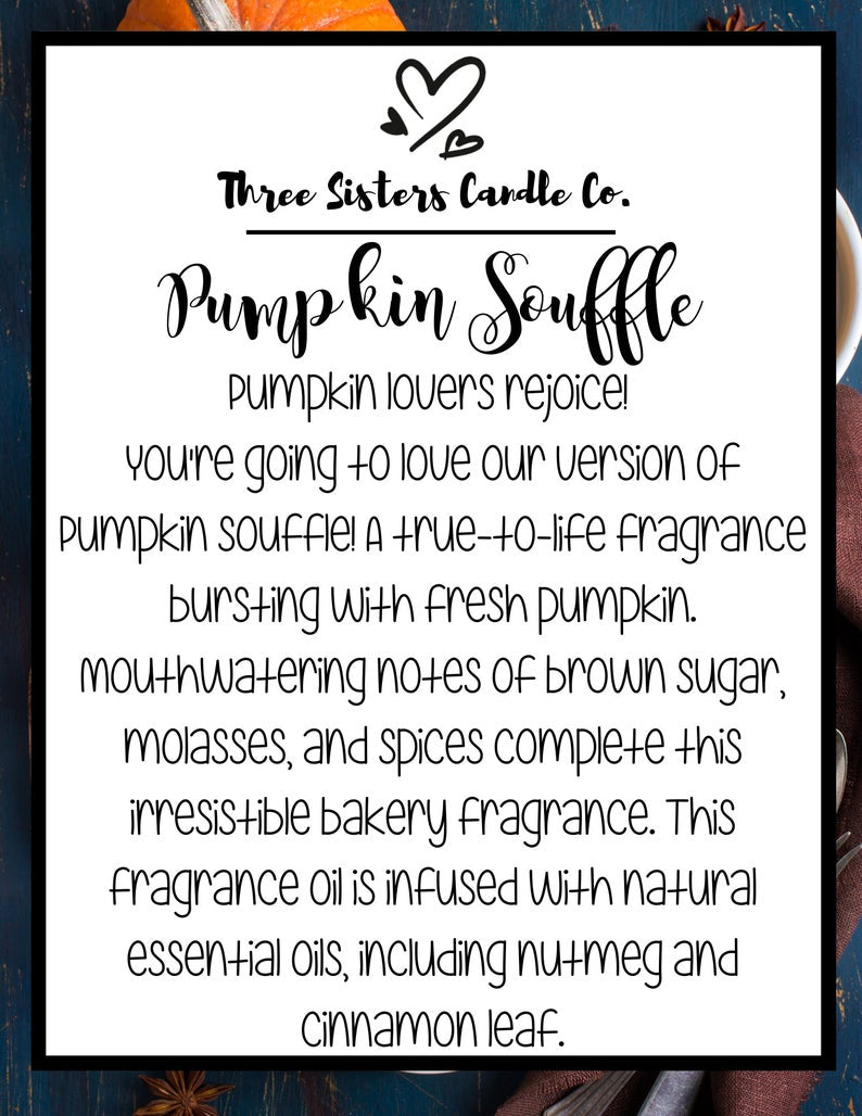 Pumpkin Souffle Soy Candle - Candle Gift - Wedding Favors - Scented Candle