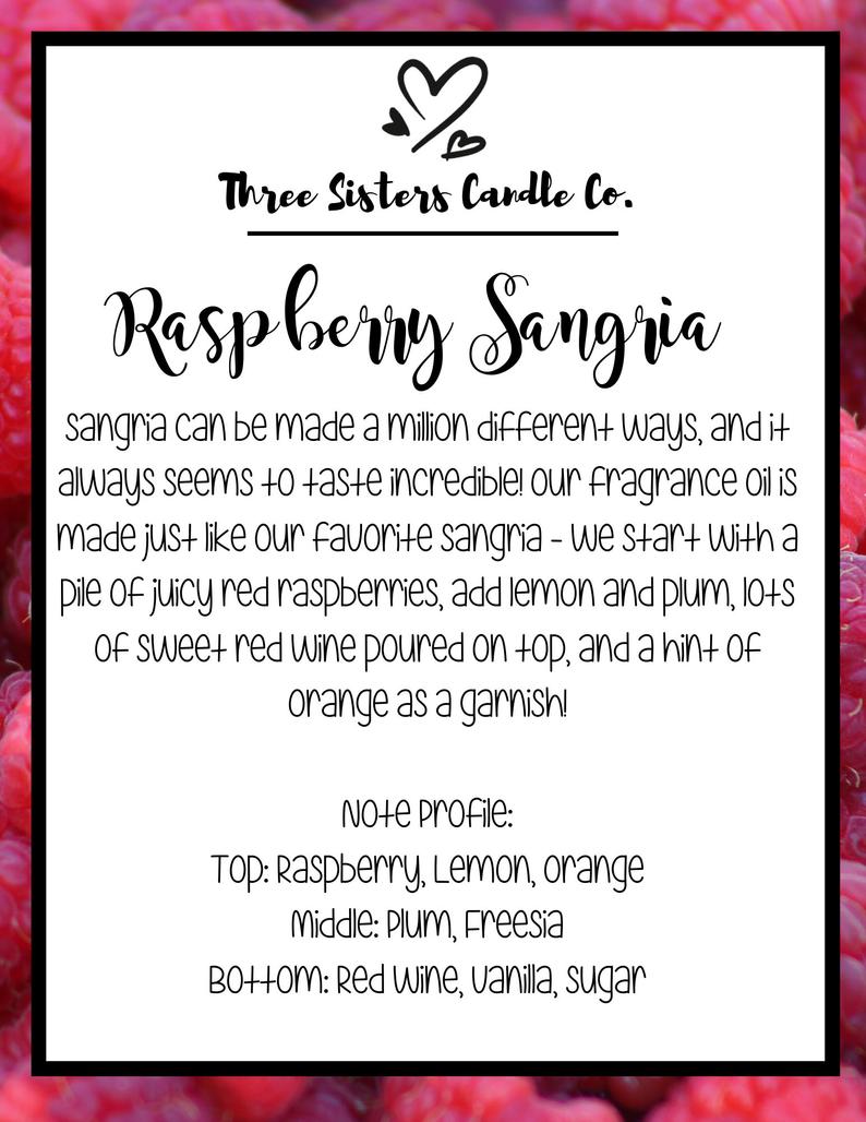 Raspberry Sangria Soy Candle - Candle Gift - Scented Candle - Farmhouse Decor