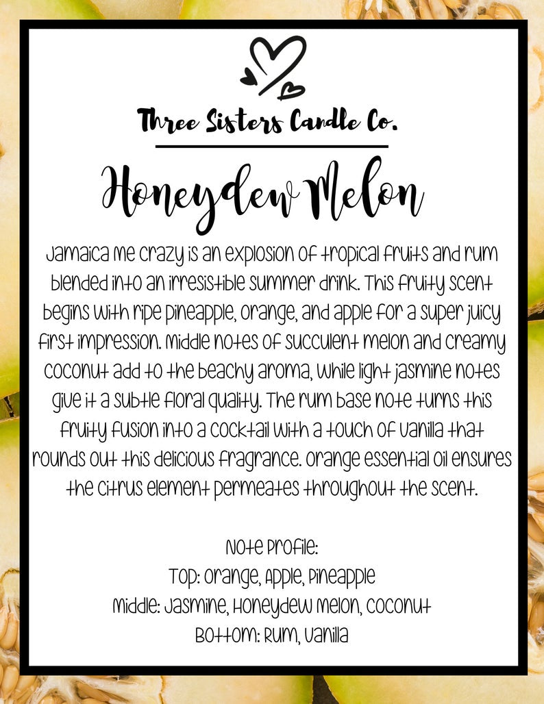 Honeydew Melon Soy Candle - Candle Gift - Scented Candle - Farmhouse Decor