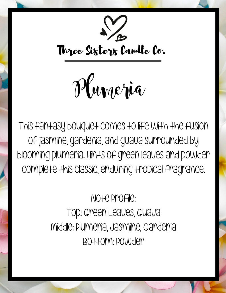 Plumeria Soy Candle - Candle Gift - Scented Candle - Farmhouse Decor