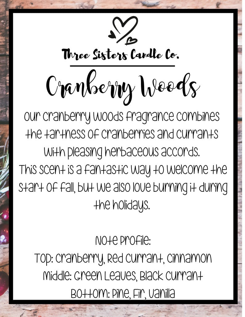 Cranberry Woods Soy Candle -   Candle Gift - Scented Candle - Farmhouse Decor