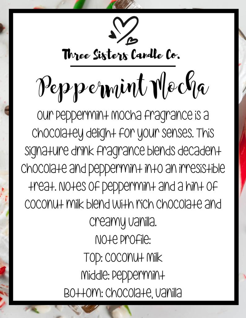 Peppermint Mocha Soy Candle -   Candle Gift - Scented Candle - Farmhouse Decor