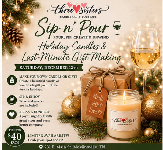 🎄 Christmas Sip n’ Pour Registration - 12/12 - 6PM