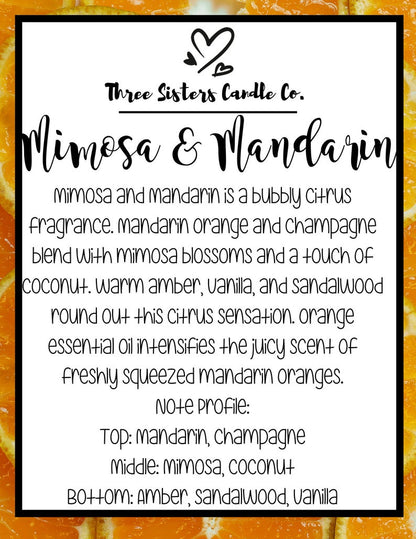 Mimosa & Mandarin Soy Candle - Scented Candle - Farmhouse Decor - Candle Gift