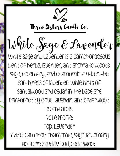 White Sage & Lavender Soy Candle - Spring Candle - Scented Candle - Farmhouse Decor