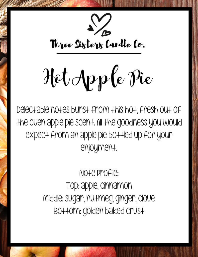 Hot Apple Pie Soy Candle - Candle Gift - Wedding Shower Favors - Scented Candle