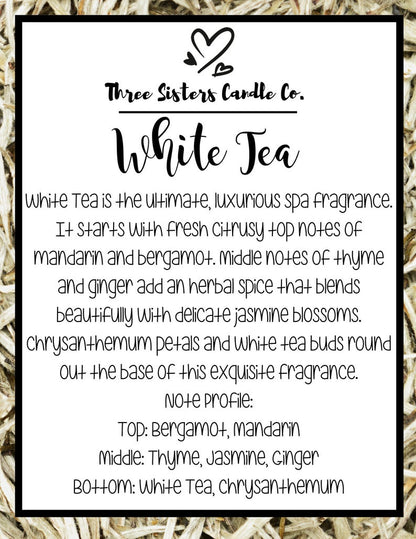White Tea Soy Candle - Candle Gift - Wedding Favors - Scented Candle