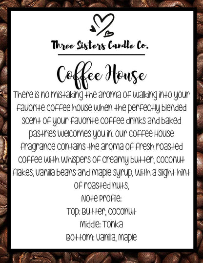 Coffee House Soy Candle - Candle Gift - Scented Candle - Farmhouse Decor