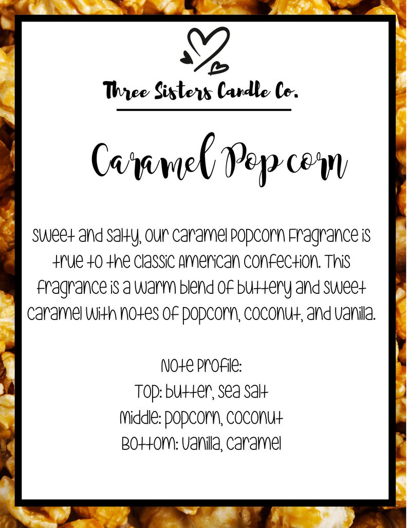 Caramel Popcorn Soy Candle - Candle Gift - Wedding Favors - Scented Candle