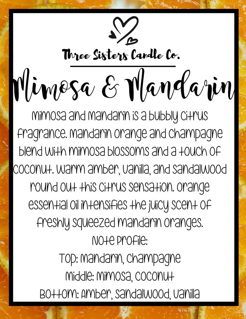 Mimosa & Mandarin Soy Candle - Candle Gift - Wedding Favors - Scented Candle