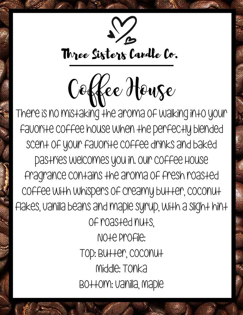 Coffee House Soy Candle - Candle Gift - Wedding Favors - Scented Candle