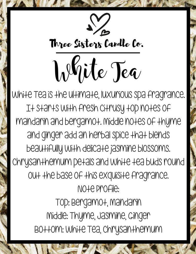 White Tea Soy Candle - Candle Gift - Scented Candle - Farmhouse Decor