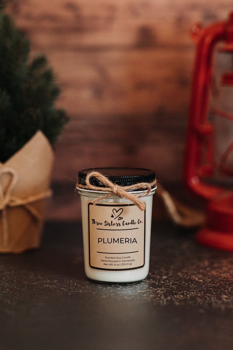 Plumeria Soy Candle - Candle Gift - Scented Candle - Farmhouse Decor