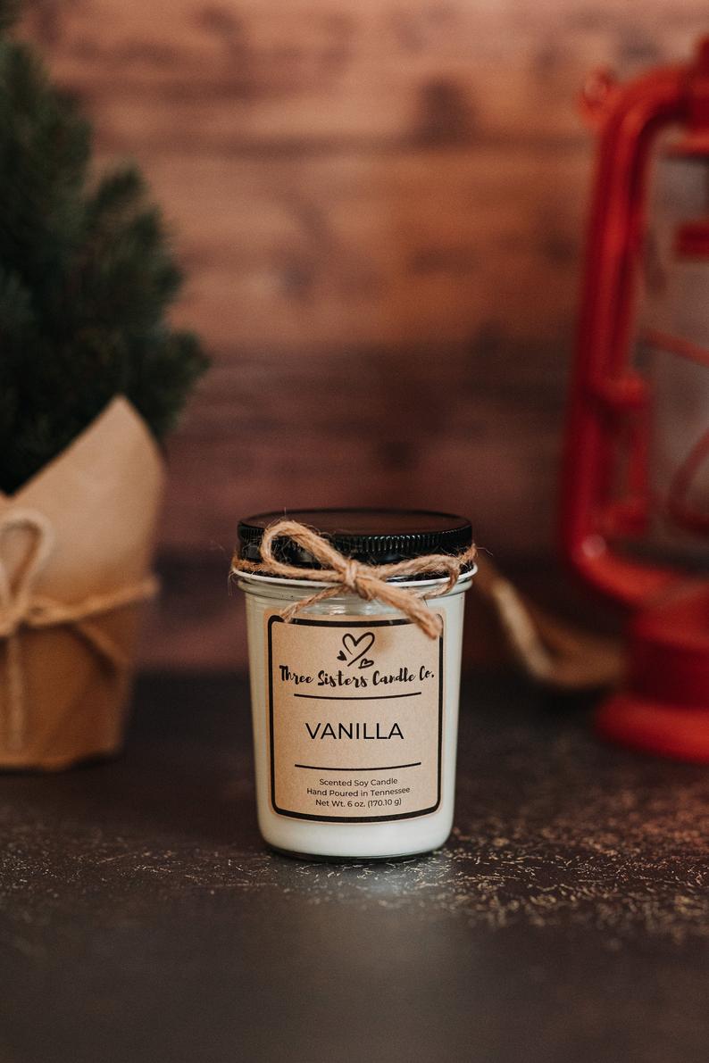 Vanilla Soy Candle - Candle Gift -Wedding Favors - Mason Jar Candle