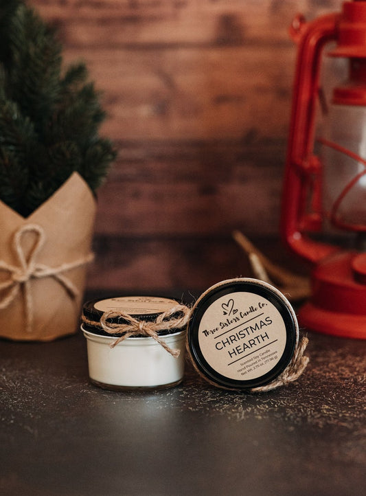 Christmas Hearth Soy Candle - Candle Gift - Wedding Favors - Scented Candle