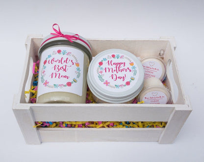 Mothers Day Candle Gift Crate - Candle Gift for Mom - Gift from Daughter - Mom Gift - Personalized Gift - Gift Idea for Mom